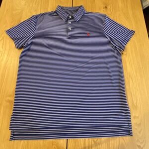 POLO Ralph Lauren Preformance Polo Navy and blue stripe XL short Sleeve